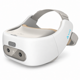 Illustrative studio rendering of the original almond-white HTC VIVE Focus Enterprise headset, P/N 99HANV021-00, on a white background.