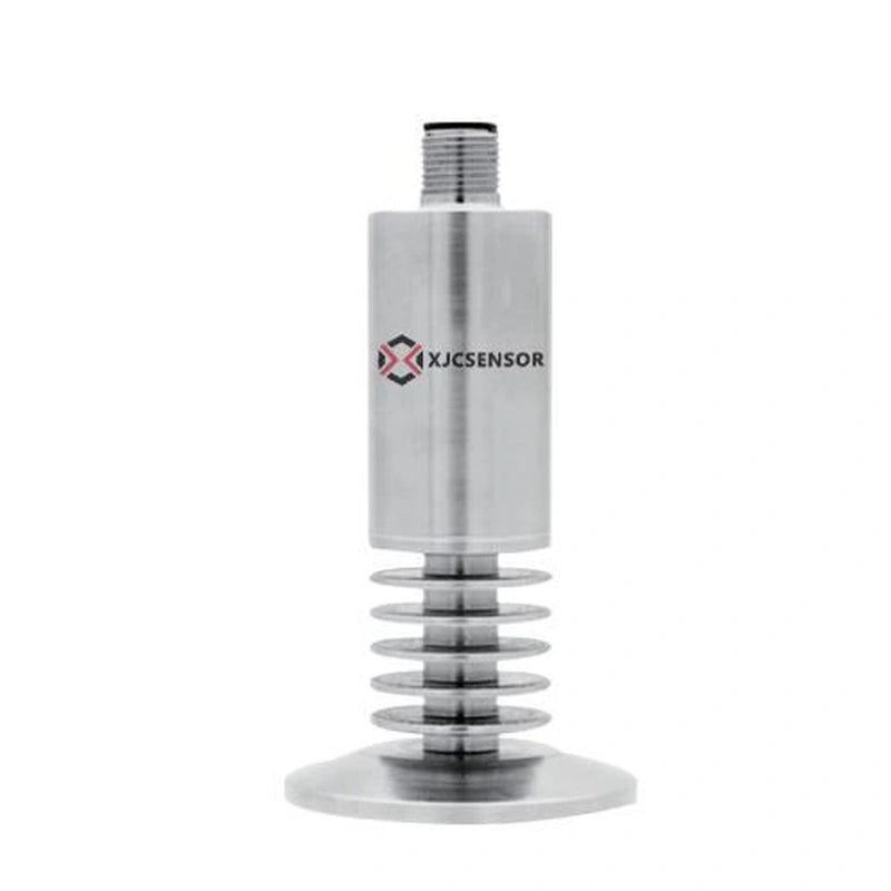 XJCSENSOR X-100K Sanitary Pressure Transmitter, tri-clamp, −100 kPa to 35 bar — official XJCSENSOR brochure image on white background