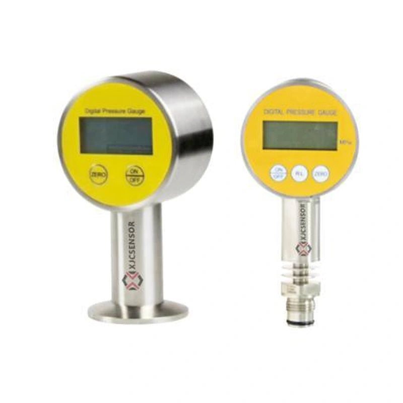XJCSENSOR X-100KS Battery Digital Pressure Gauge Series, LCD, P230/P231/P231V/P234 variants — official XJCSENSOR brochure image on white background
