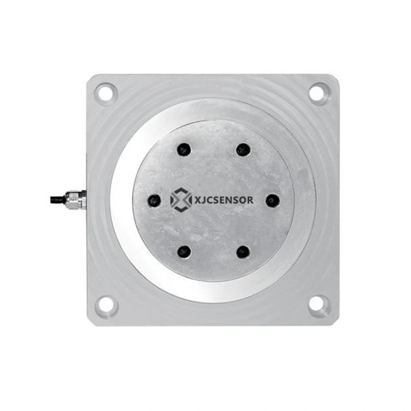 XJCSENSOR X-B-L150-W150-H16.8 Low-Profile Platform Load Cell, 150 × 150 × 16.8 mm, 0.5–5 t — official XJCSENSOR brochure image on white background