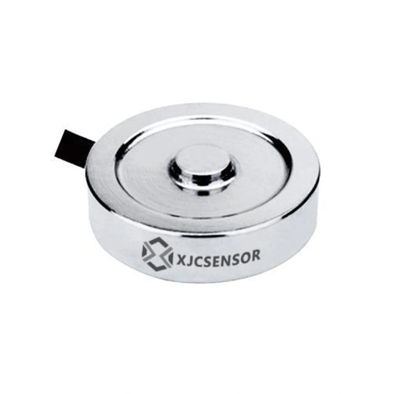 XJCSENSOR X-C01-12.7-B Low-Profile Miniature Load Cell, Ø12.7 × 3.94 mm, 10–100 kg — official XJCSENSOR brochure image on white background