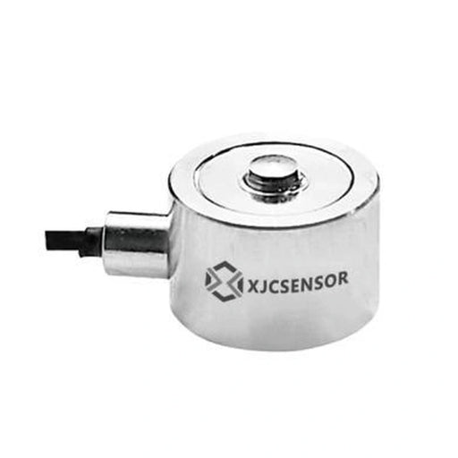 XJCSENSOR X-C01-13-H9.5 Miniature Button Load Cell, Ø12.7 × 9.5 mm, 5–100 kg — official XJCSENSOR brochure image on white background