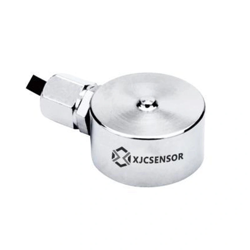XJCSENSOR X-C01-13 Miniature Button Load Cell, Ø13 mm, 5–100 kg — official XJCSENSOR brochure image on white background