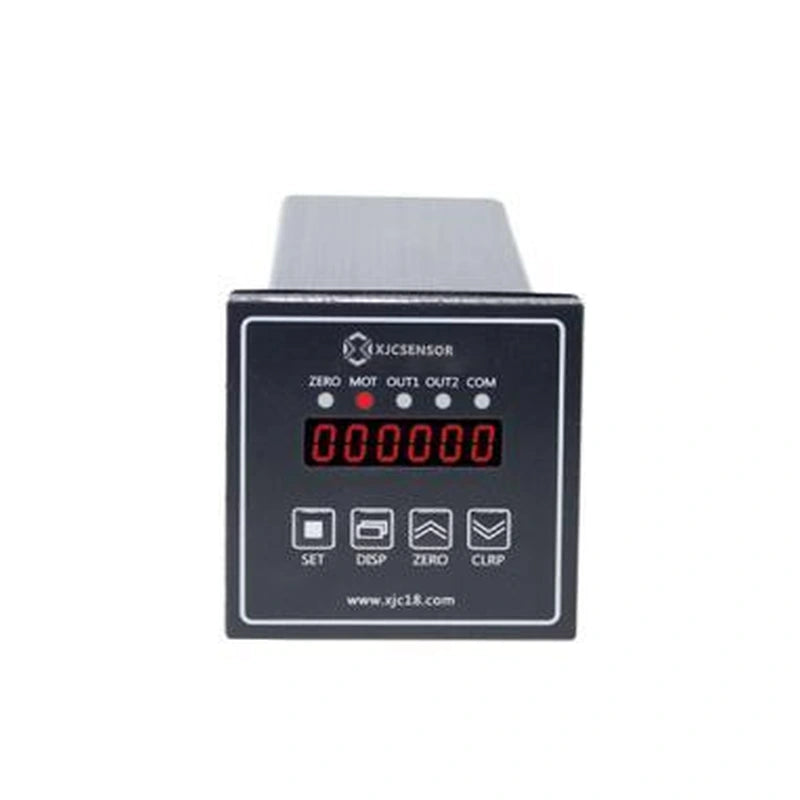 XJCSENSOR X-F50 Panel Weighing / Force Indicator, 48 × 48 panel, RS232/RS485/analog — official XJCSENSOR brochure image on white background