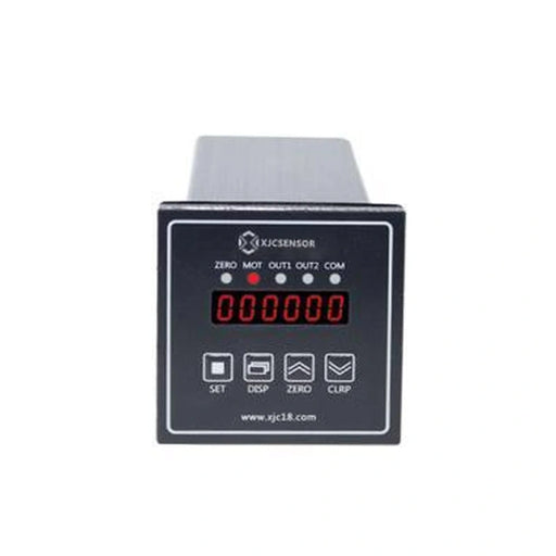 XJCSENSOR X-F50 Panel Weighing / Force Indicator, 48 × 48 panel, RS232/RS485/analog — official XJCSENSOR brochure image on white background