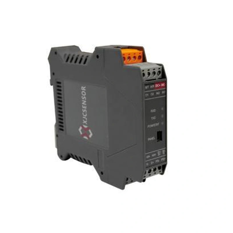 XJCSENSOR X-F61 Slim DIN-Rail Transmitter, 4.8 kHz, RS232/RS485/analog — official XJCSENSOR brochure image on white background