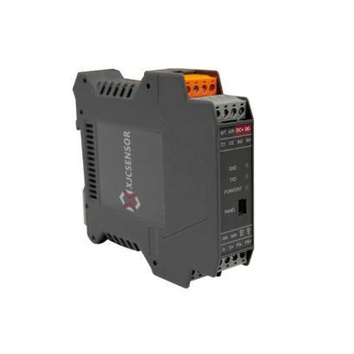 XJCSENSOR X-F61 Slim DIN-Rail Transmitter, 4.8 kHz, RS232/RS485/analog — official XJCSENSOR brochure image on white background