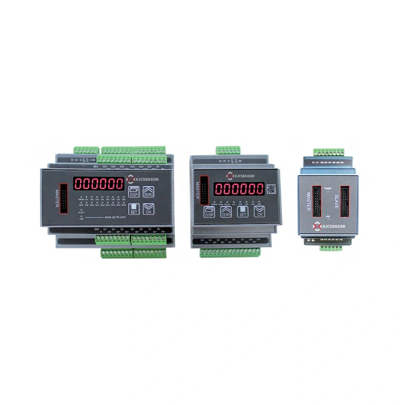 XJCSENSOR X-F62 Modular DIN-Rail Multi-Channel Indicator, 4–16 channels + analog expansion — official XJCSENSOR brochure image on white background